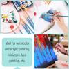 imageMr Pen Artist Paint Brushes for Acrylic Painting 10 pcs Soft Ochre Ergonomic Wooden Handle Synthetic Bristles in Different Sizes ampamp Shapes Watercolor BrushesBlue