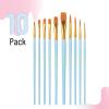 imageMr Pen Artist Paint Brushes for Acrylic Painting 10 pcs Soft Ochre Ergonomic Wooden Handle Synthetic Bristles in Different Sizes ampamp Shapes Watercolor BrushesSky Blue