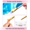 imageMr Pen Artist Paint Brushes for Acrylic Painting 10 pcs Soft Ochre Ergonomic Wooden Handle Synthetic Bristles in Different Sizes ampamp Shapes Watercolor BrushesSky Blue