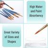 imageMr Pen Artist Paint Brushes for Acrylic Painting 10 pcs Soft Ochre Ergonomic Wooden Handle Synthetic Bristles in Different Sizes ampamp Shapes Watercolor BrushesBlue