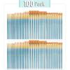 imageMr Pen Artist Paint Brushes for Acrylic Painting 10 pcs Soft Ochre Ergonomic Wooden Handle Synthetic Bristles in Different Sizes ampamp Shapes Watercolor BrushesBlue