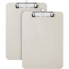 imageMr Pen Plastic Clipboard 125quot x 9quot 2 Pack Silk Cream Clipboard Plastic LowProfile Metal Clip with Retractable Hanging Hole