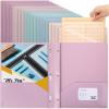 imageMr Pen Plastic Folders with Pockets and Prongs 20 Pack Letter Size Assorted Pastel Colors Flexible Plastic Folders with Prongs Clear Front Pocket Card Slot ampamp ColorCoded Cover Papers