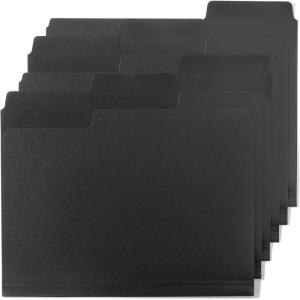 imageMr Pen Black Plastic File Folders Letter Size 6 Pack 13 Cut Tab ampamp Expandable Design 24 pcs of Labels Poly File Folders Black
