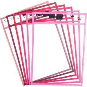 imageMr Pen Dry Erase Pocket Sleeves 6 Pack 10quotx14quot Rose Parade Color Theme Dry Erase Pockets Reusable Sleeves Job Ticket Holders with Marker Holder ampamp Metal Eyelet