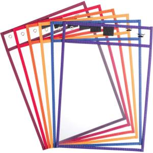 imageMr Pen Dry Erase Pocket Sleeves 6 Pack 10quotx14quot Sunset Color Theme Dry Erase Pockets Reusable Sleeves Job Ticket Holders with Marker Holder ampamp Metal Eyelet