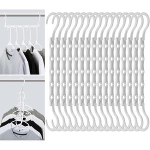 imageMr Pen Space Saving Hangers for Clothes 16 pcs White Plastic Multi Clothes Hangers Space Saving 5 Slots 360 Rotating Hooks