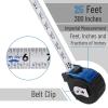 imageMr Pen Retractable Tape Measure 25 ft 2 Pack Sky Blue Steel Retractable Measuring Tape with FractionsDark Blue