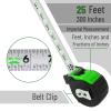 imageMr Pen Retractable Tape Measure 25 ft 2 Pack Sky Blue Steel Retractable Measuring Tape with FractionsGreen