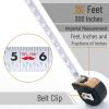 imageMr Pen Retractable Tape Measure 25 ft 2 Pack Sky Blue Steel Retractable Measuring Tape with FractionsLight Brown
