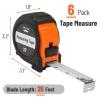 imageMr Pen Retractable Tape Measure 25 ft 2 Pack Sky Blue Steel Retractable Measuring Tape with FractionsOrangeBlack
