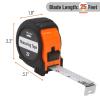 imageMr Pen Retractable Tape Measure 25 ft 2 Pack Sky Blue Steel Retractable Measuring Tape with FractionsOrangeBlack