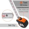 imageMr Pen Retractable Tape Measure 25 ft 2 Pack Sky Blue Steel Retractable Measuring Tape with FractionsOrangeBlack