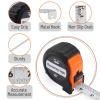 imageMr Pen Retractable Tape Measure 25 ft 2 Pack Sky Blue Steel Retractable Measuring Tape with FractionsOrangeBlack