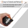 imageMr Pen Retractable Tape Measure 25 ft 2 Pack Sky Blue Steel Retractable Measuring Tape with FractionsOrangeBlack