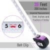 imageMr Pen Retractable Tape Measure 25 ft 2 Pack Sky Blue Steel Retractable Measuring Tape with FractionsPastel Purple
