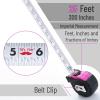 imageMr Pen Retractable Tape Measure 25 ft 2 Pack Sky Blue Steel Retractable Measuring Tape with FractionsPink