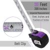 imageMr Pen Retractable Tape Measure 25 ft 2 Pack Sky Blue Steel Retractable Measuring Tape with FractionsPurple