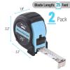 imageMr Pen Retractable Tape Measure 25 ft 2 Pack Sky Blue Steel Retractable Measuring Tape with FractionsSky Blue