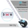 imageMr Pen Retractable Tape Measure 25 ft 2 Pack Sky Blue Steel Retractable Measuring Tape with FractionsSky Blue
