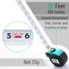 imageMr Pen Retractable Tape Measure 25 ft 2 Pack Sky Blue Steel Retractable Measuring Tape with FractionsTurquoise Blue