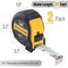 imageMr Pen Retractable Tape Measure 25 ft 2 Pack Sky Blue Steel Retractable Measuring Tape with FractionsYellow