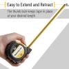 imageMr Pen Retractable Tape Measure 25 ft 2 Pack Sky Blue Steel Retractable Measuring Tape with FractionsYellowBlack