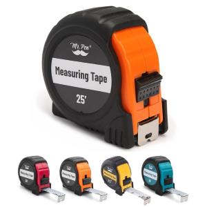 imageMr Pen Retractable Tape Measure 25 ft 2 Pack Sky Blue Steel Retractable Measuring Tape with FractionsOrangeBlack