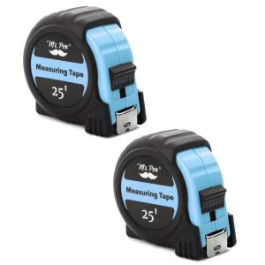 imageMr Pen Retractable Tape Measure 25 ft 2 Pack Sky Blue Steel Retractable Measuring Tape with FractionsSky Blue