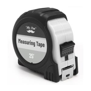imageMr Pen Retractable Tape Measure 25 ft 2 Pack Sky Blue Steel Retractable Measuring Tape with FractionsWhite