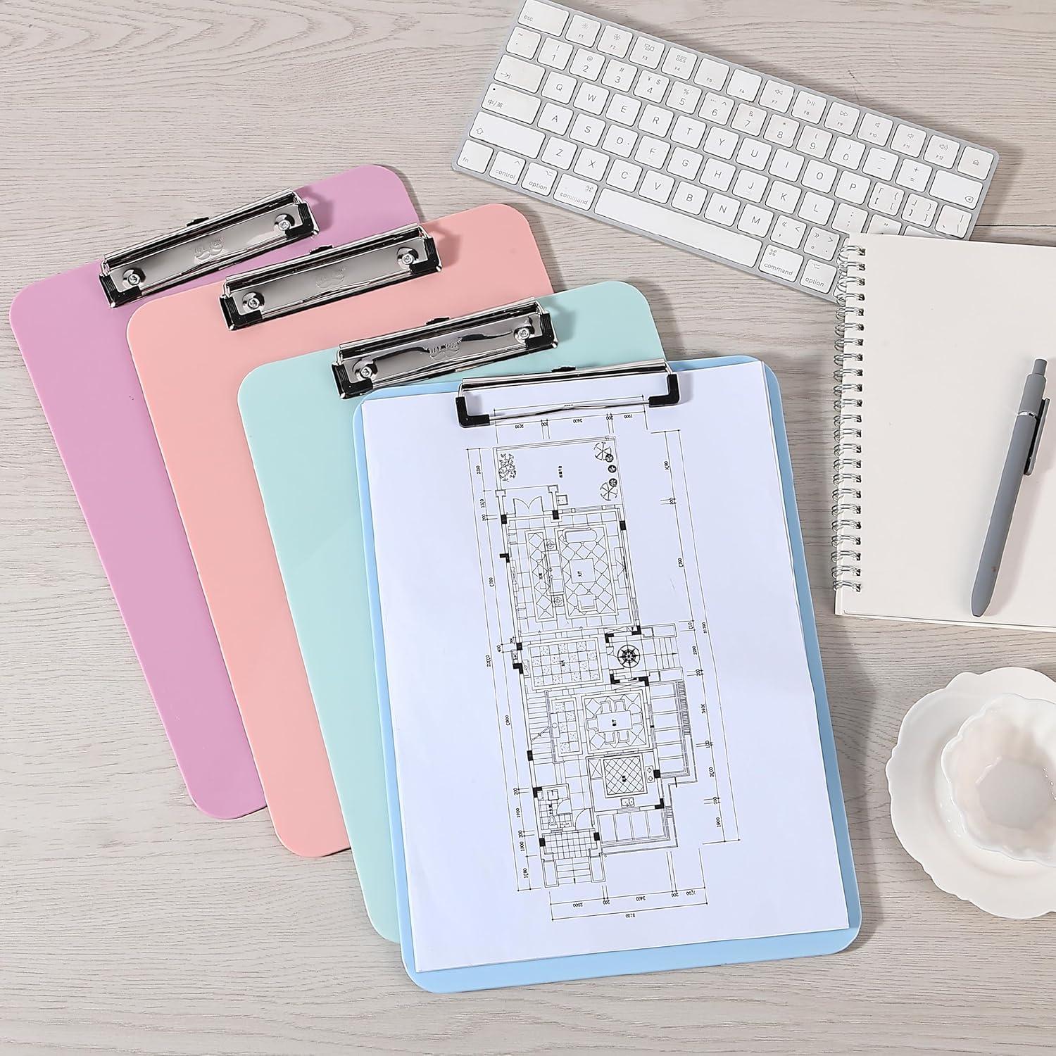 imageMr Pen Plastic Clipboard 125quot x 9quot 2 Pack Hot Pink Clipboard Plastic LowProfile Metal Clip with Retractable Hanging HoleLavender Mist