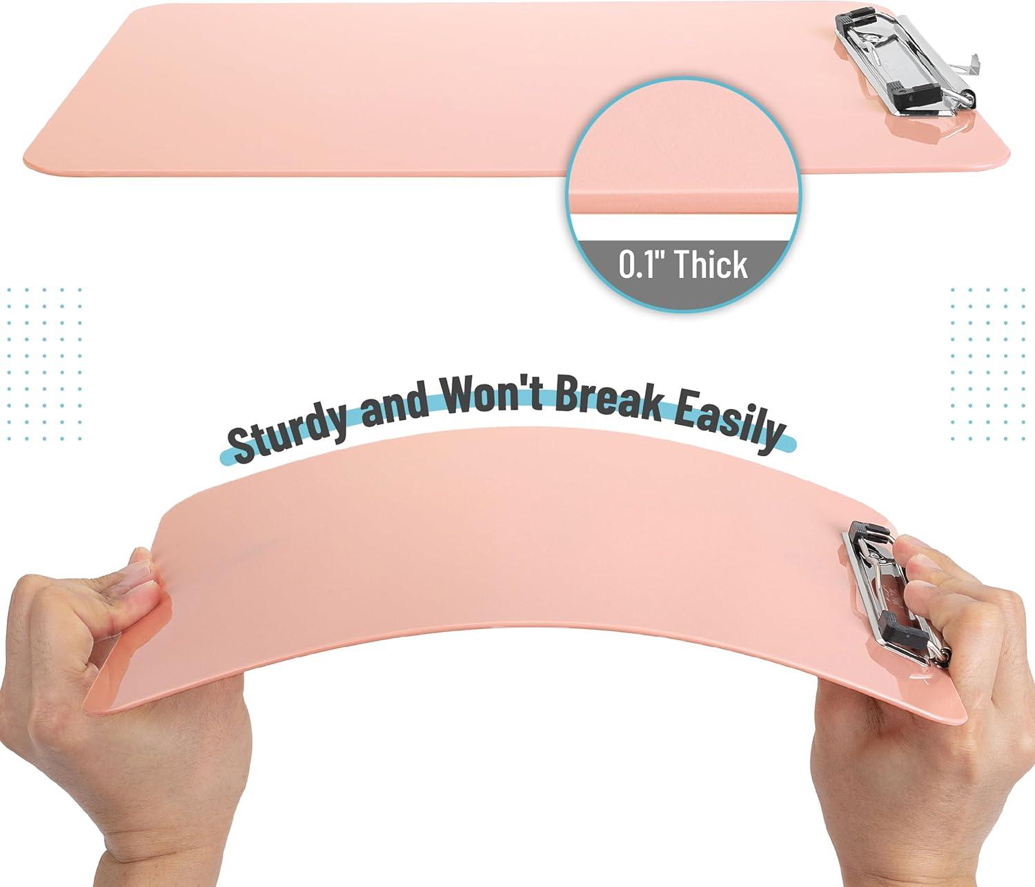 imageMr Pen Plastic Clipboard 125quot x 9quot 2 Pack Hot Pink Clipboard Plastic LowProfile Metal Clip with Retractable Hanging HolePastel Orange
