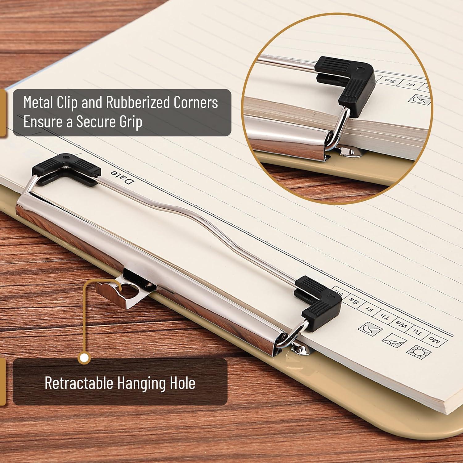 imageMr Pen Plastic Clipboard 125quot x 9quot 2 Pack Hot Pink Clipboard Plastic LowProfile Metal Clip with Retractable Hanging HolePetal Glow