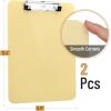 imageMr Pen Plastic Clipboard 125quot x 9quot 2 Pack Hot Pink Clipboard Plastic LowProfile Metal Clip with Retractable Hanging HoleButter Cream