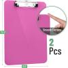 imageMr Pen Plastic Clipboard 125quot x 9quot 2 Pack Hot Pink Clipboard Plastic LowProfile Metal Clip with Retractable Hanging HoleHot Pink