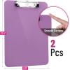 imageMr Pen Plastic Clipboard 125quot x 9quot 2 Pack Hot Pink Clipboard Plastic LowProfile Metal Clip with Retractable Hanging HolePastel Purple