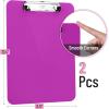 imageMr Pen Plastic Clipboard 125quot x 9quot 2 Pack Hot Pink Clipboard Plastic LowProfile Metal Clip with Retractable Hanging HolePlush Purple