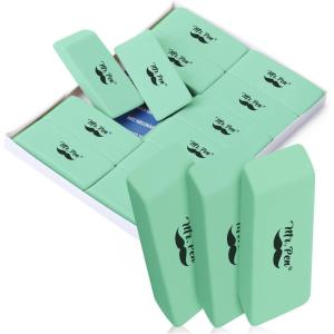 imageMr Pen Block Erasers for Pencils 24 pcs Chisel Design Neon Colored Pencil Erasers for Kids LatexFree No Smudge ampamp Paper TearGreen