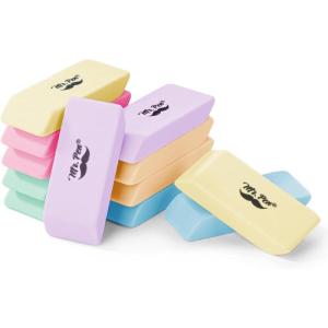 imageMr Pen Block Erasers for Pencils 24 pcs Chisel Design Neon Colored Pencil Erasers for Kids LatexFree No Smudge ampamp Paper TearPastel