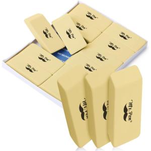 imageMr Pen Block Erasers for Pencils 24 pcs Chisel Design Neon Colored Pencil Erasers for Kids LatexFree No Smudge ampamp Paper TearYellow