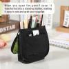 imageMr Pen Cute Pencil Case Pouch Sit ampamp Lay MeshView Design Black ampamp Lawn Green Interior Pocket ampamp 2 Elastic Binder Loops Standing Pencil Case for Girls and Boys