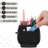 imageMr Pen Cute Pencil Case Pouch Sit ampamp Lay MeshView Design Black with Gray Zipper Interior Pocket ampamp 2 Elastic Binder Loops Standing Pencil Case for Girls and Boys
