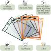 imageMr Pen Dry Erase Pocket Sleeves 12 Pack 10quotx14quot Citrus Grove Color Theme Dry Erase Pockets Reusable Sleeves Job Ticket Holders with Marker Holder ampamp Metal Eyelet