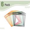 imageMr Pen Dry Erase Pocket Sleeves 12 Pack 10quotx14quot Citrus Grove Color Theme Dry Erase Pockets Reusable Sleeves Job Ticket Holders with Marker Holder ampamp Metal Eyelet