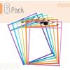 imageMr Pen Dry Erase Pocket Sleeves 6 Pack 10quotx14quot Ocean Breeze Color Theme Dry Erase Pockets Reusable Sleeves Job Ticket Holders with Marker Holder ampamp Metal EyeletPastel Colors