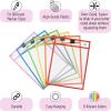 imageMr Pen Dry Erase Pocket Sleeves 6 Pack 10quotx14quot Ocean Breeze Color Theme Dry Erase Pockets Reusable Sleeves Job Ticket Holders with Marker Holder ampamp Metal EyeletBright Colors
