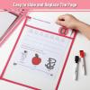 imageMr Pen Dry Erase Pocket Sleeves 6 Pack 10quotx14quot Ocean Breeze Color Theme Dry Erase Pockets Reusable Sleeves Job Ticket Holders with Marker Holder ampamp Metal EyeletPink Shades