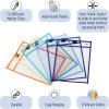 imageMr Pen Dry Erase Pocket Sleeves 6 Pack 10quotx14quot Ocean Breeze Color Theme Dry Erase Pockets Reusable Sleeves Job Ticket Holders with Marker Holder ampamp Metal EyeletWinter