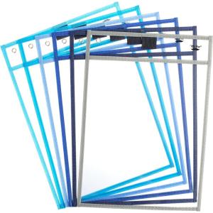 imageMr Pen Dry Erase Pocket Sleeves 6 Pack 10quotx14quot Ocean Breeze Color Theme Dry Erase Pockets Reusable Sleeves Job Ticket Holders with Marker Holder ampamp Metal EyeletOcean Breeze