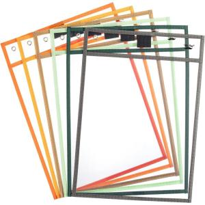imageMr Pen Dry Erase Pocket Sleeves 6 Pack 10quotx14quot Ocean Breeze Color Theme Dry Erase Pockets Reusable Sleeves Job Ticket Holders with Marker Holder ampamp Metal EyeletAutumn
